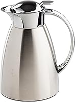 TableCraft 12674 34oz Vacuum Insulated Stainless Steel Coffee Carafe - Brushed PVD Finish, Lightweight Leak-Proof Dispenser for Cafes & Catering