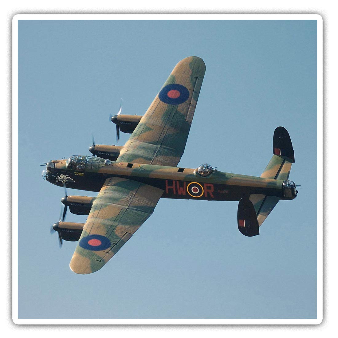 Destination Vinyl Ltd Multi Square Stickers (Set Of 2) 10Cm - Avro Lancaster Bomber Vintage Plane Laptop Tablet Luggage Scrapbook #13086