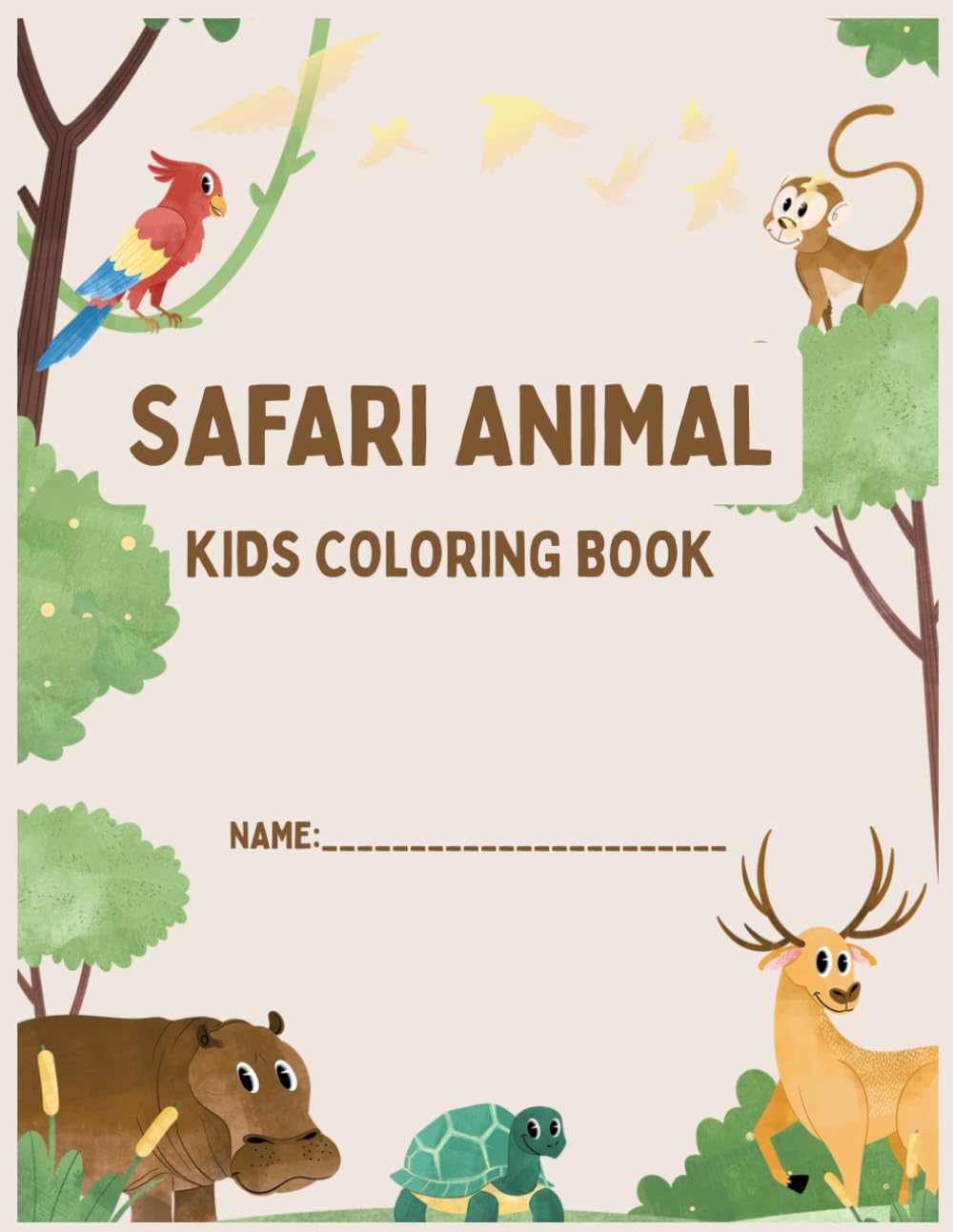 Safari Animals Coloring Book: Coloring Book for kids'