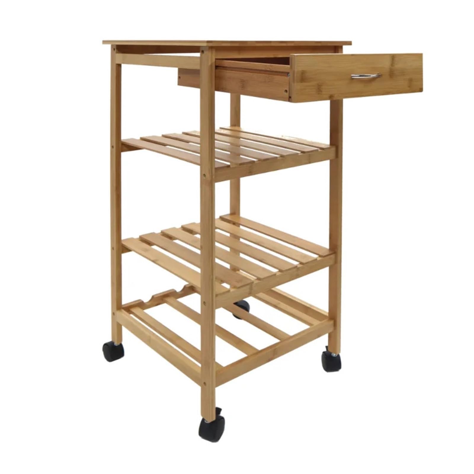 FZL02068LM Serving Trolleys Moveable Kitchen Cart with Wine Rack,Food Storage for Living Room Dining Organization