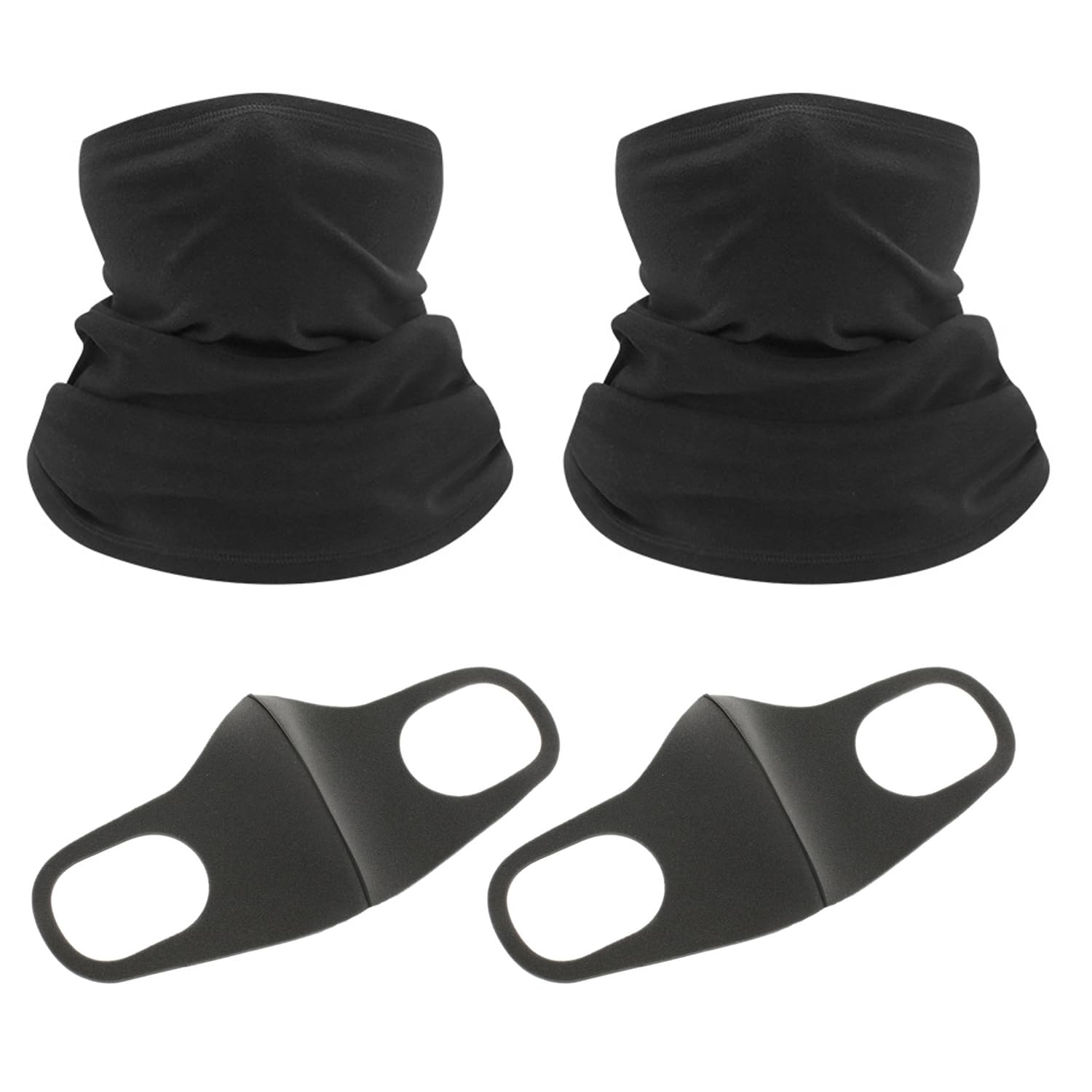 WUFGWBD 2 Winter Warm Bibs, 2 Windproof And Breathable Mask, Outdoor Cycling Masks, Cold-Proof Ski Scarves, Children'S Sponge Masks.