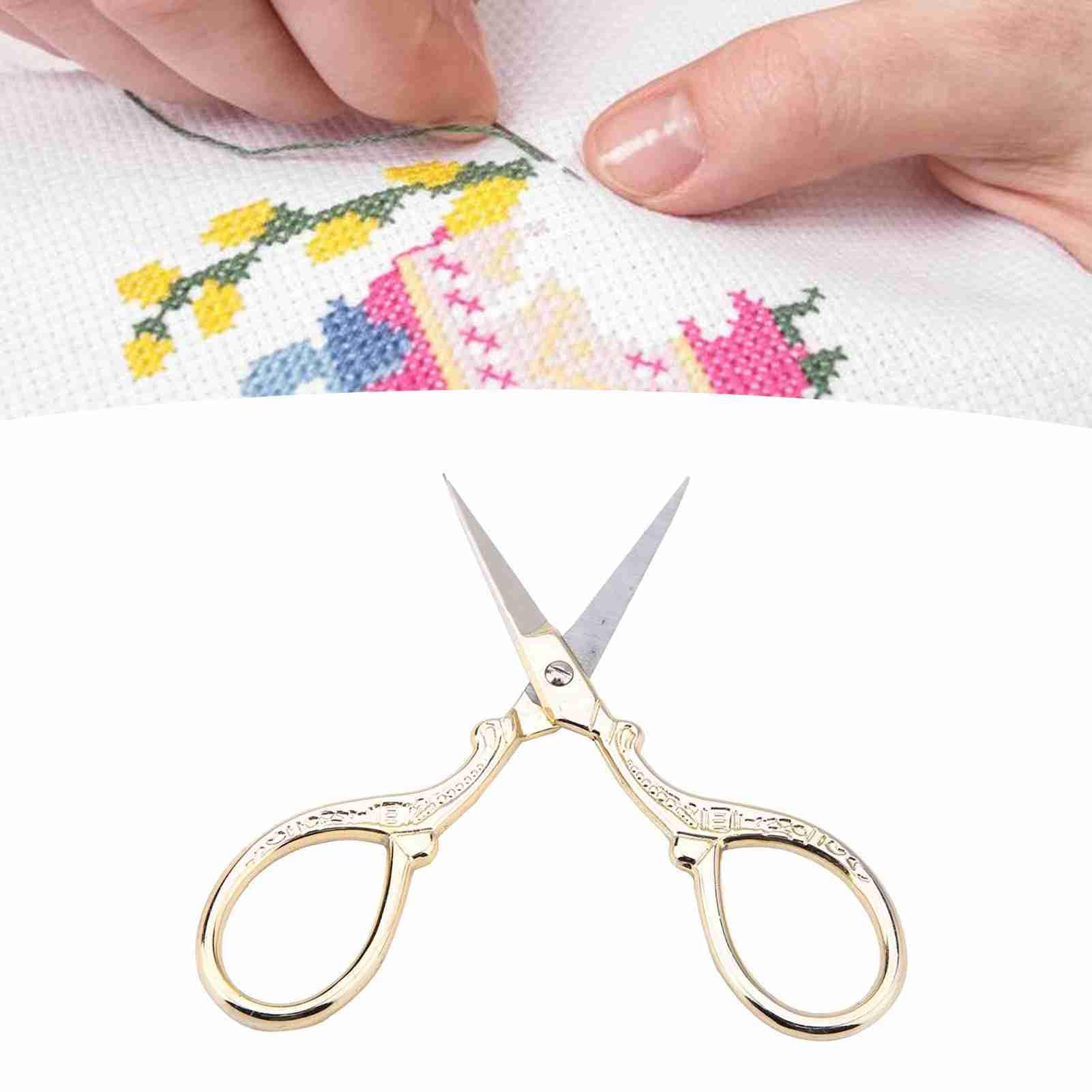Ciseaux à Broder Au Point De Croix Ciseaux De Couture Antiques Acier Inoxydable Ménage Couture Ciseaux Cisailles à Coudre Pour Le Bricolage Artisanat Aiguille Travail Art Work(Or