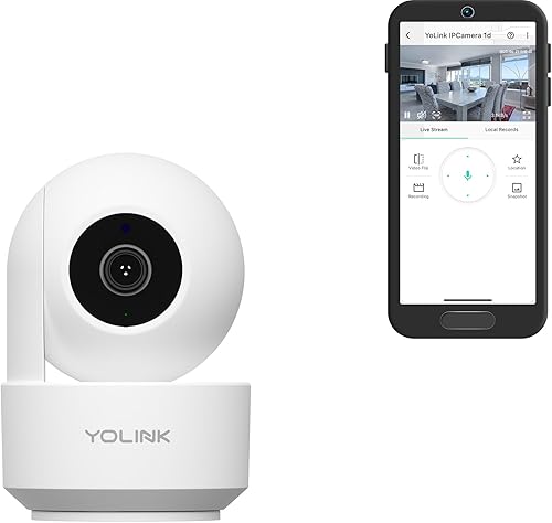 YoLink Uno 2.4G WiF Cámara de seguridad inalámbrica para el hogar, para monitor de bebé y mascotas, cámara de perro de 1080p con aplicación de