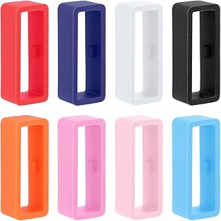 NQEUEPN 8pcs 0.79 Inch Watch Strap Holder Loop, Silicone Watch Band Keeper Multi Colors Holder Loops Watch Band Loop Watch Fastener Rings for Smartwatch Band Wristband