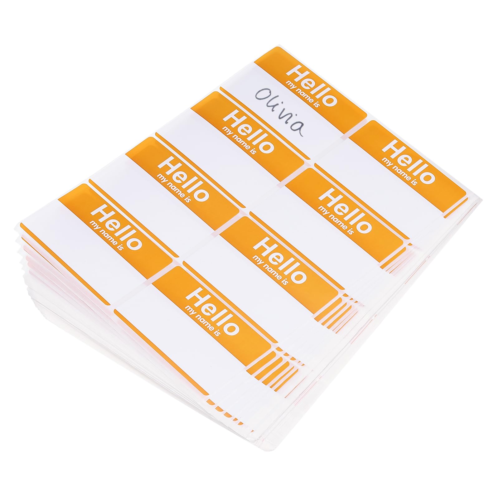 PATIKIL Name Tag Stickers, 480 Pcs Hi My Name is Stickers Removable Labels for Clothes Daycare Classroom Office Meeting Yellow