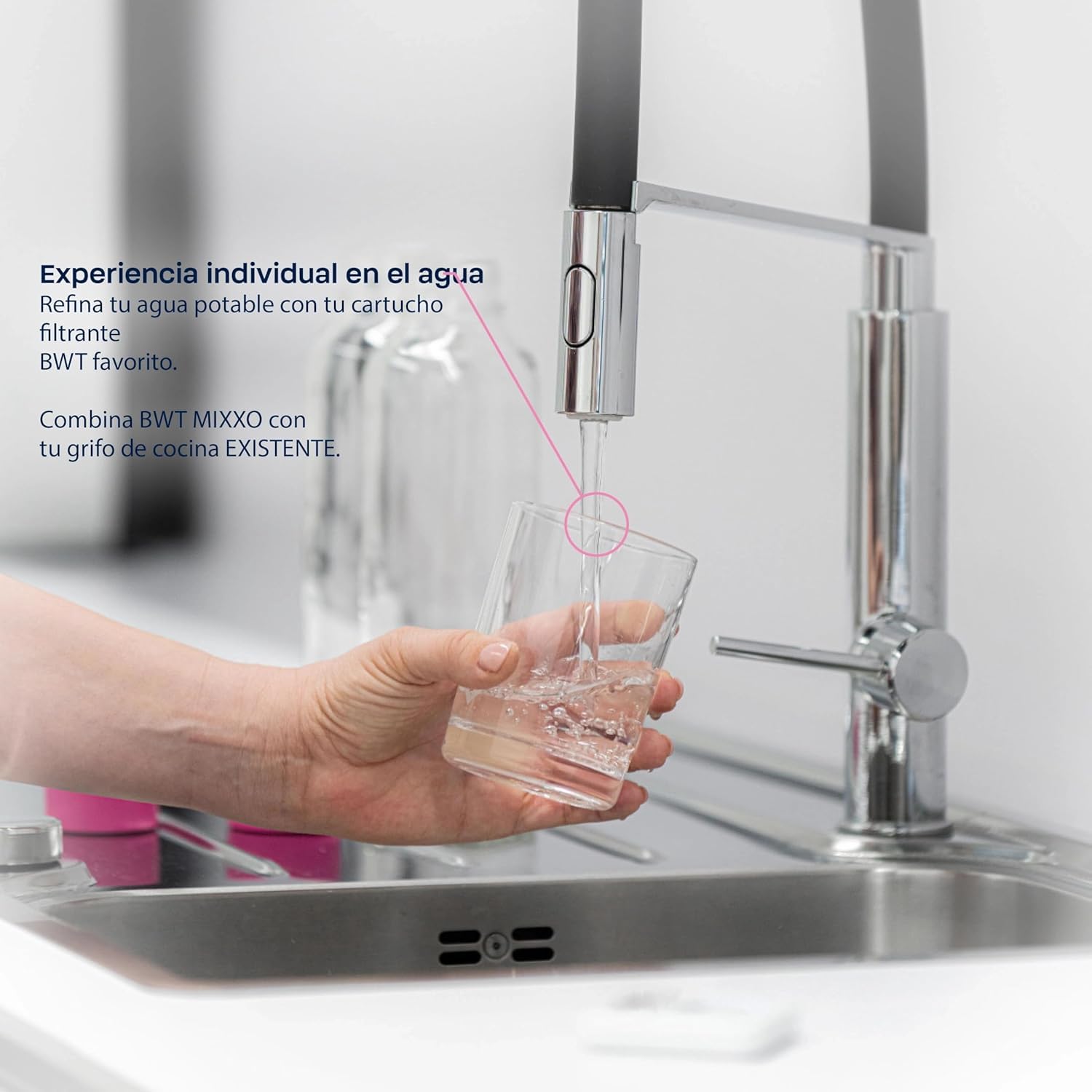 BWT MIXXO PERFECT TASTE Filtro Agua Bajo Fregadero | Agua Filtrada o No Filtrada con Sensor Táctil | Cartucho con Magnesio Incluido
