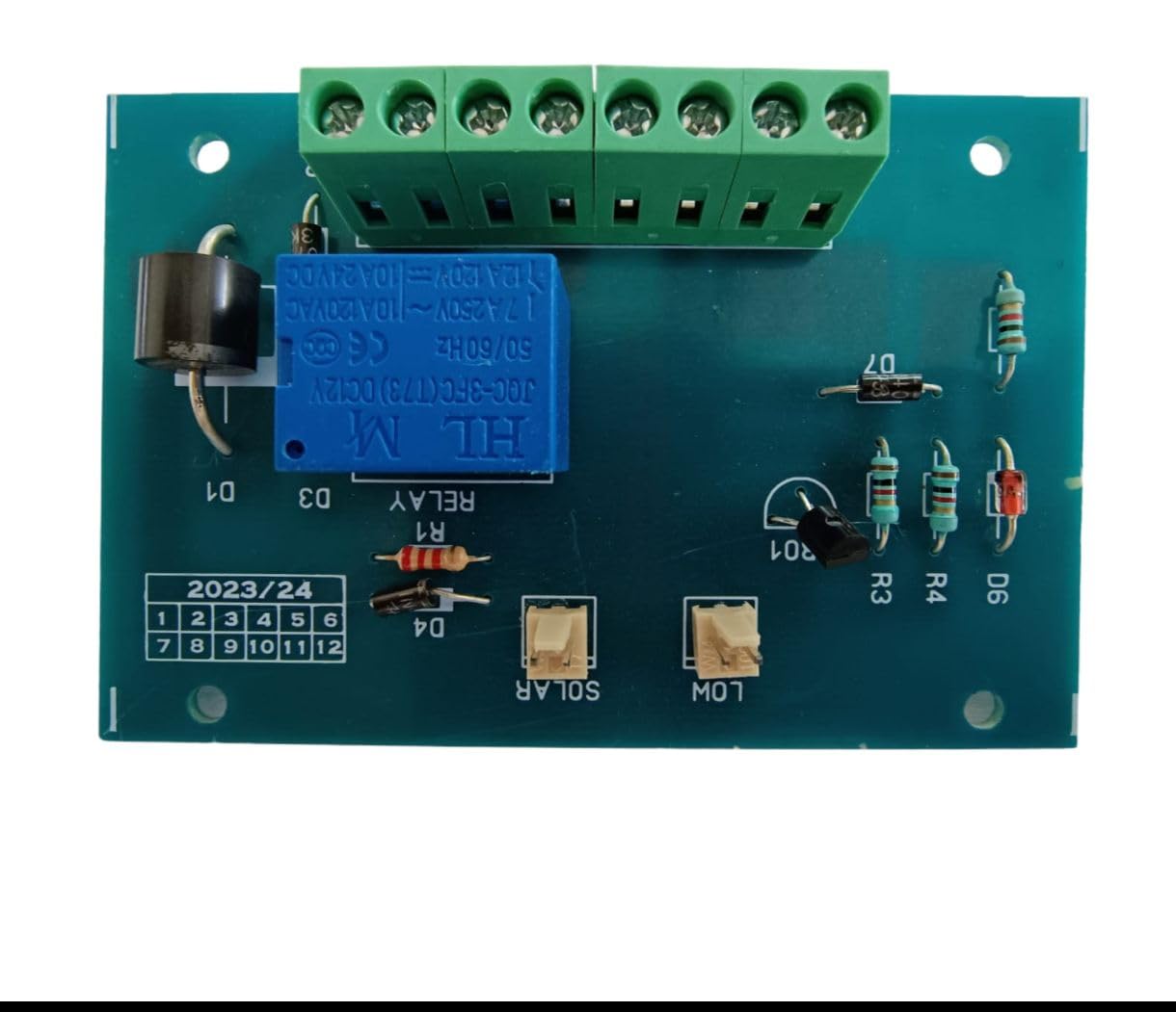 Solar PCB for Zatka Machine, Battery Charge Controller Board, with Relay and Terminal Connectors-image-1