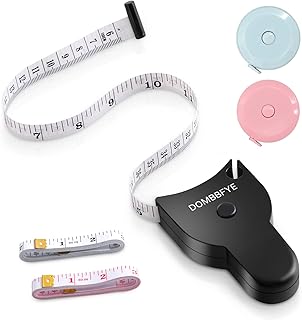 5 Pieces Body Tape Measure Body Measuring Tape Weight Loss, Retractable Push Button and Double Scale, Measuring Tape for Body Measurements Cloth Soft Small Waist Fabric Sewing Tailor, 150cm/60inch