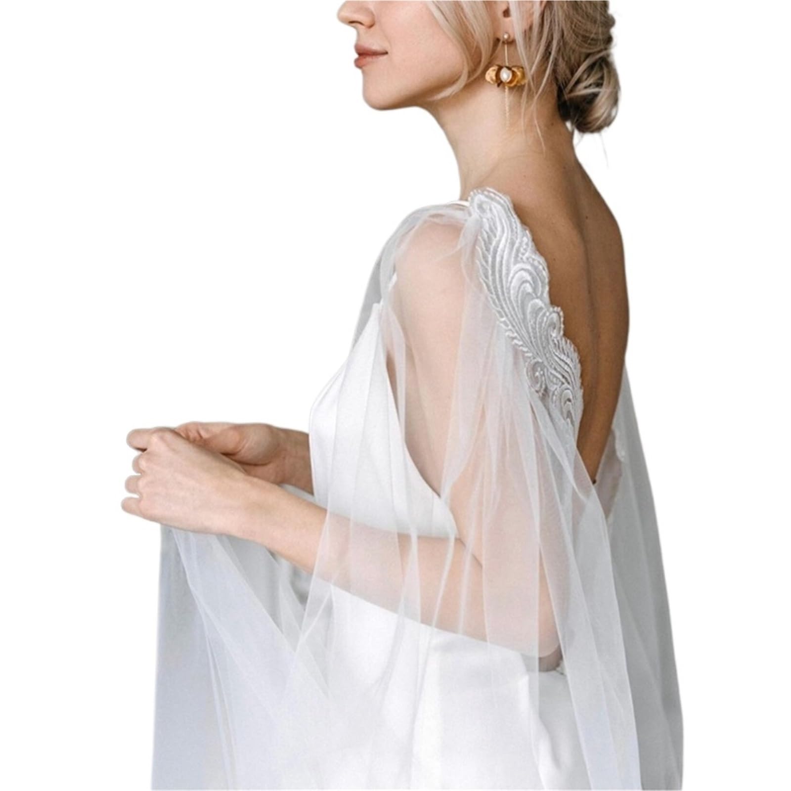 chal de boda Capa de encaje for novia: chal y chaqueta largos for mujer