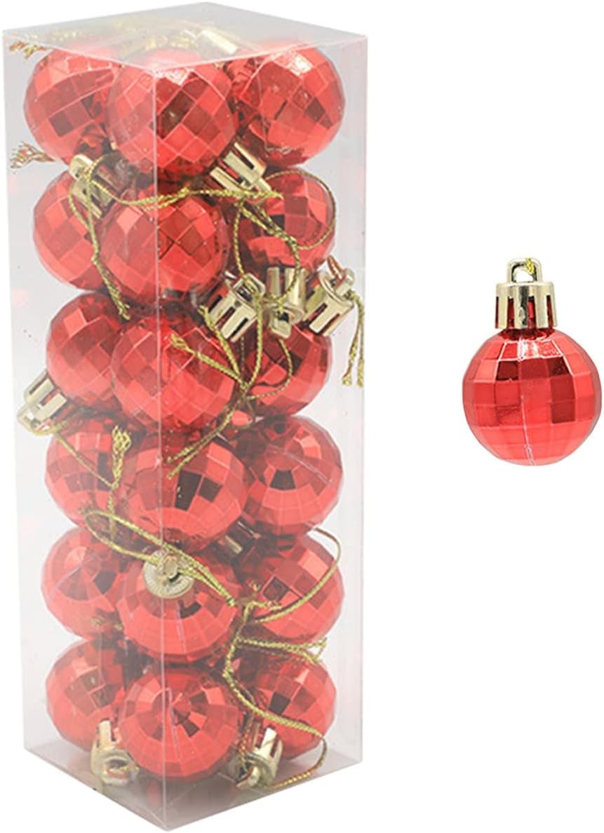 24 Pcs Christmas Tree Balls Ornaments Red Shatterproof