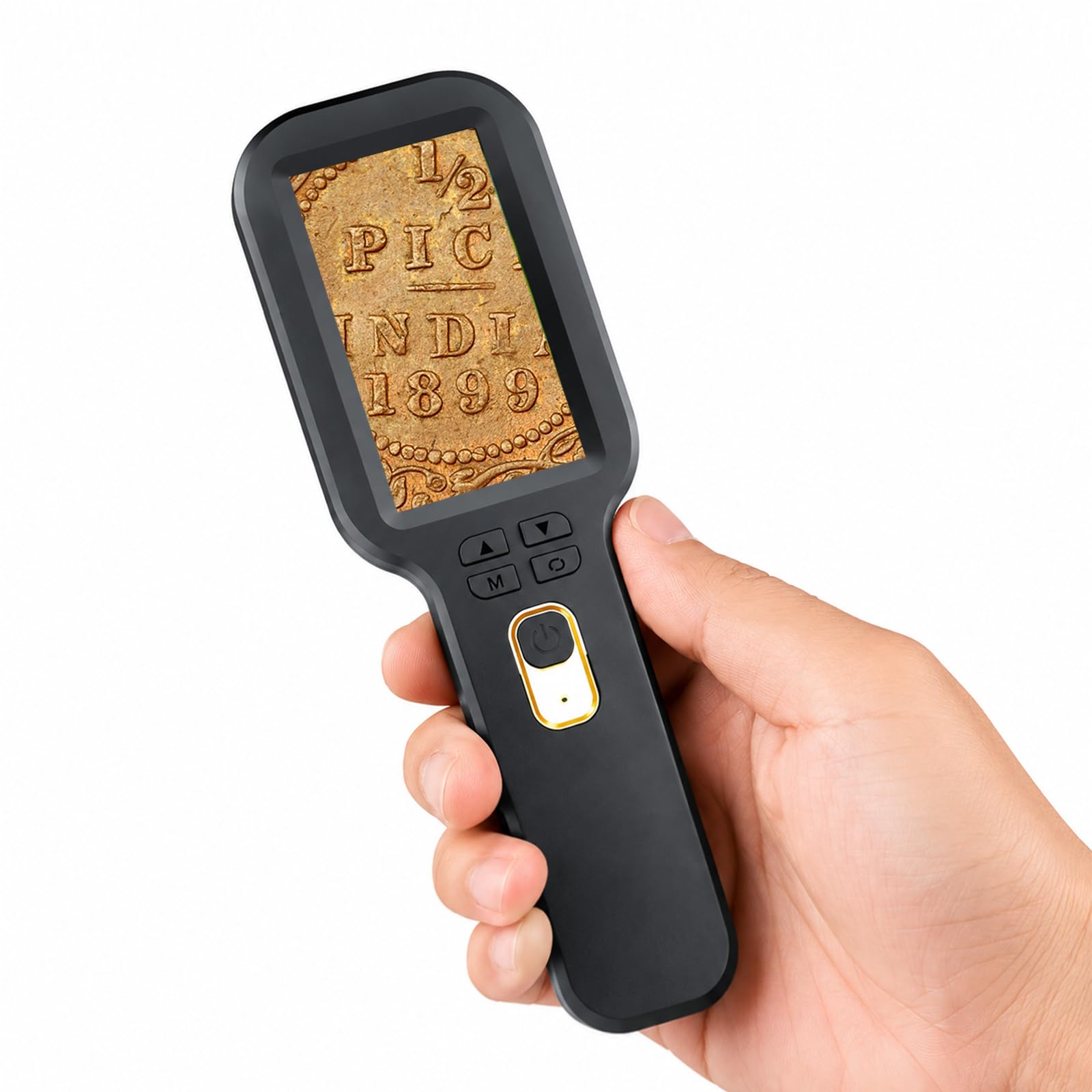 Handheld Digital Microscope 500X, 3" HD IPS Display, Coin & Jewel Magnifier