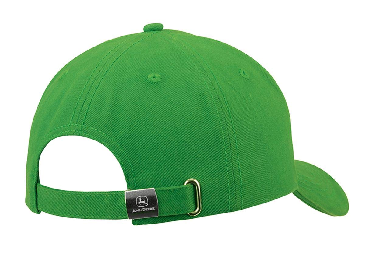 JOHN DEERE Basecap mit 3D-Schriftzug Grün - Einheitsgröße, Baumwolltwill, Silberne Schnalle