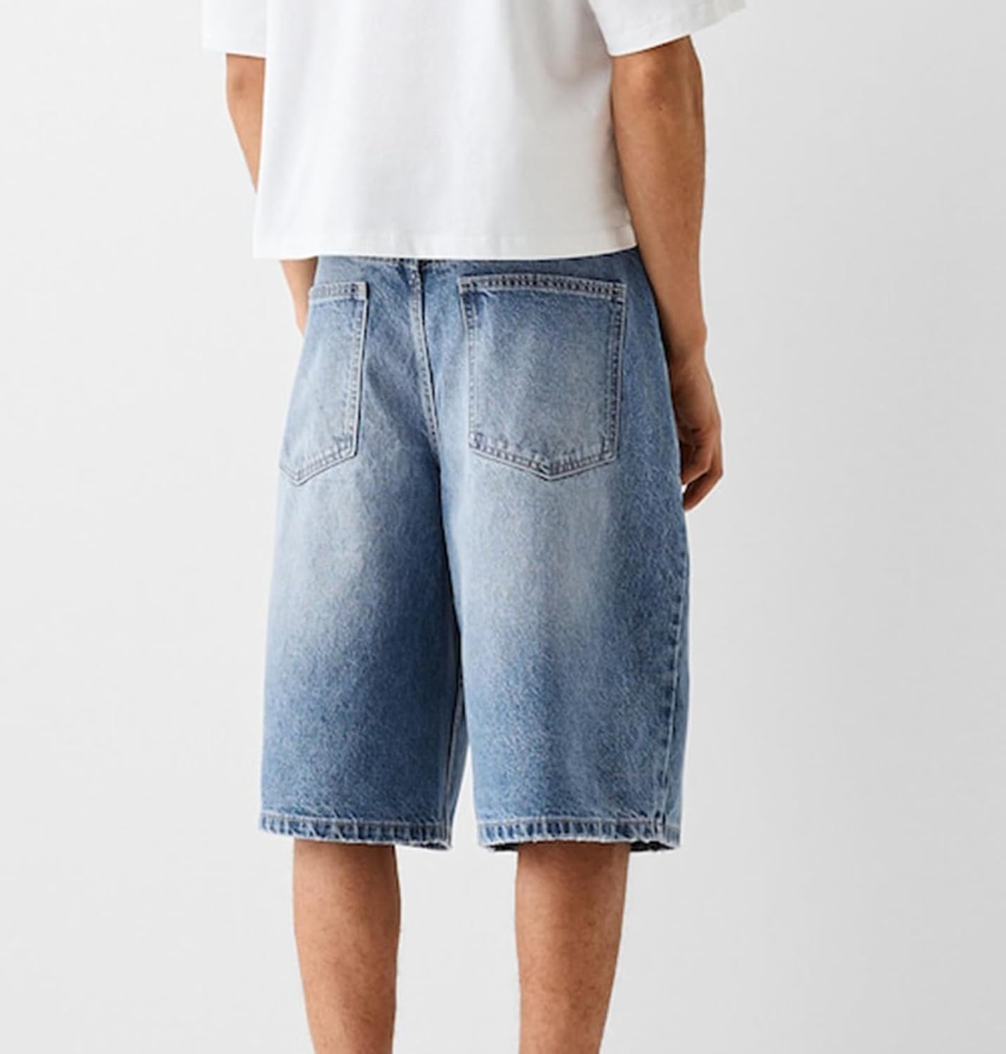 Hulpvktsgiq Baggy Jean Shorts for Men Casual Loose Fit Hip Hop Skateboard Denim Shorts - Image 4