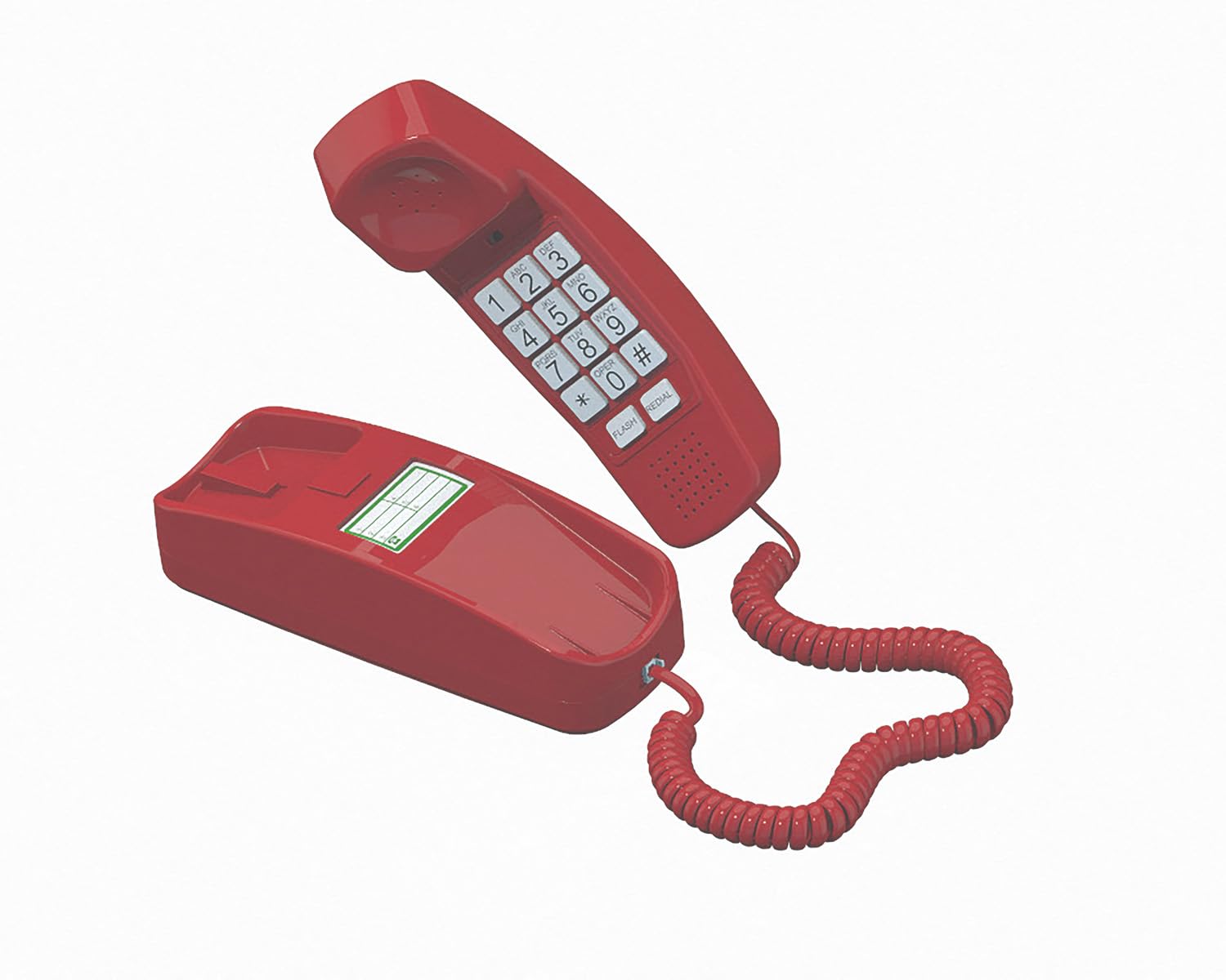iSoHo Landline Phone – Retro Trimline Corded Phone Big Buttons & Backlit Keypad, Redial/Mute, Wall‑Mount or Desk Push‑Button Tone Dialing - to Add a Bold Pop Ardent Color to Your Space Crimson Red