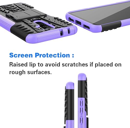 Miniatura 6 de Asuwish Funda de teléfono para Xiaomi Redmi 9 con protector de pantalla de vidrio templado y soporte delgado, híbrida, resistente, funda protectora