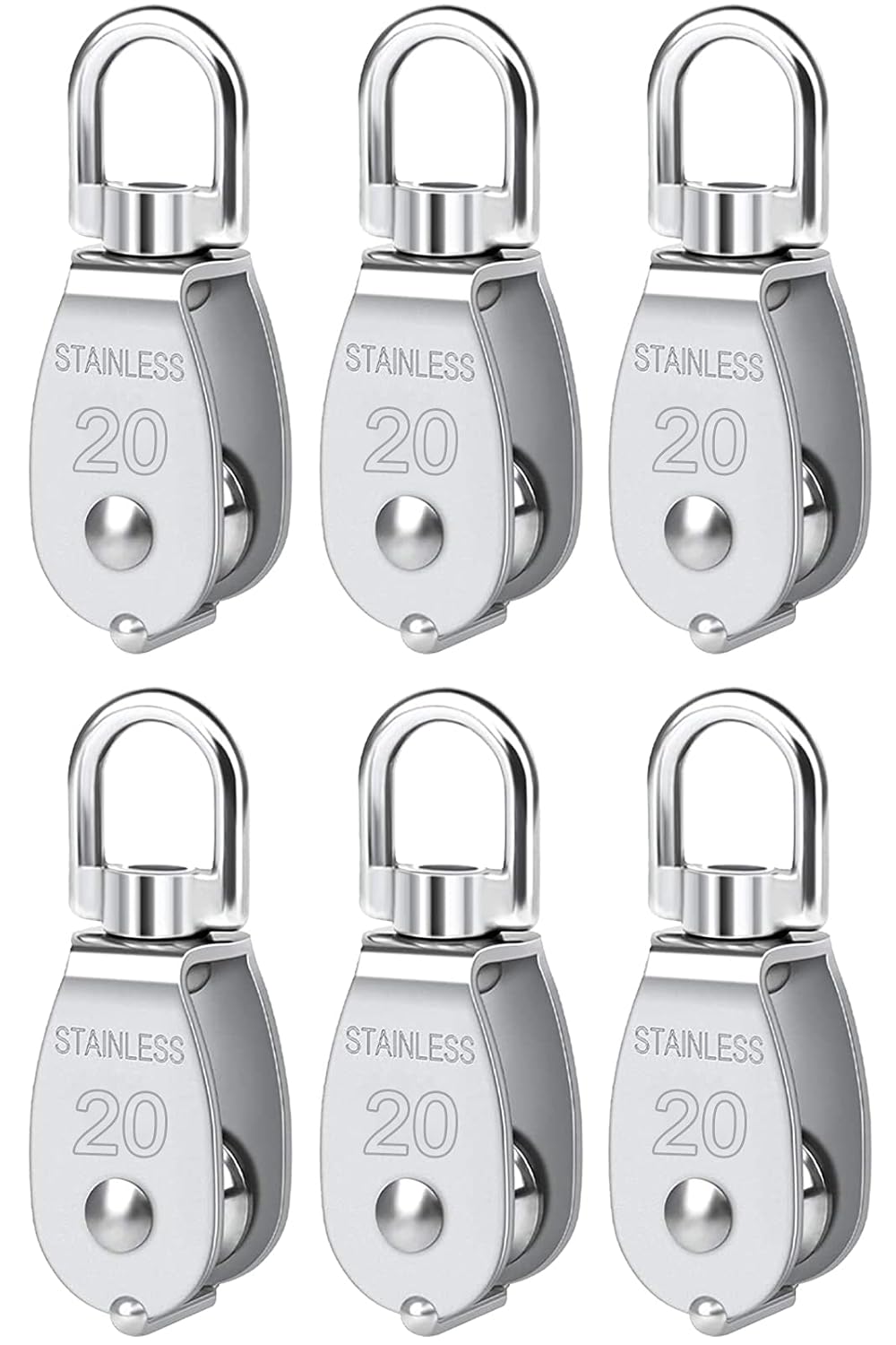Cable Pulley, Can Swivel Rope Pulley 304 Stainless Steel Pulley Block Small Heavy Duty Pulley M15 M20 M25 M50 Pulley Wheel for Pulley System, Gym Equipment, Hanging, Lifting, etc