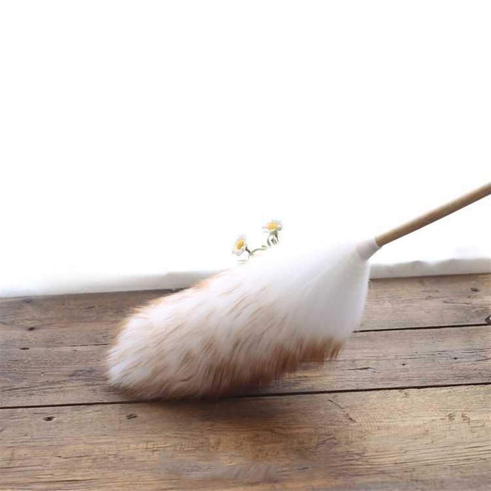 Cepillos de limpieza de escobas de mano LambSool Duster con mango de madera maciza, flexible, buenos empuñaduras, antiestático, plumero for limpieza doméstica y profesional Cepillo de limpieza de cerd
