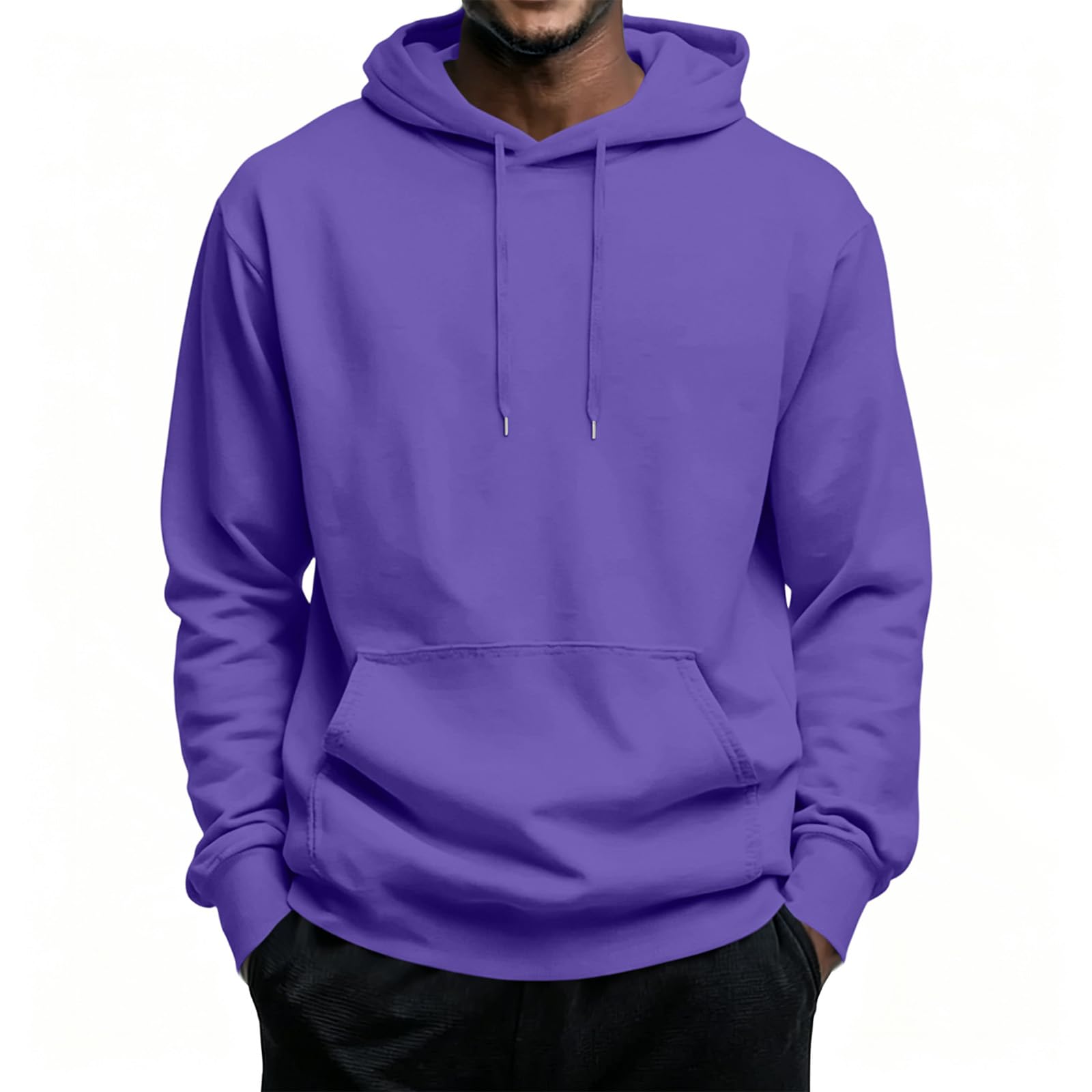 Hoodies for Men Casual Fleece Pullover Trendy Long Sleeve Hoodies Fall Winter Streetwear…