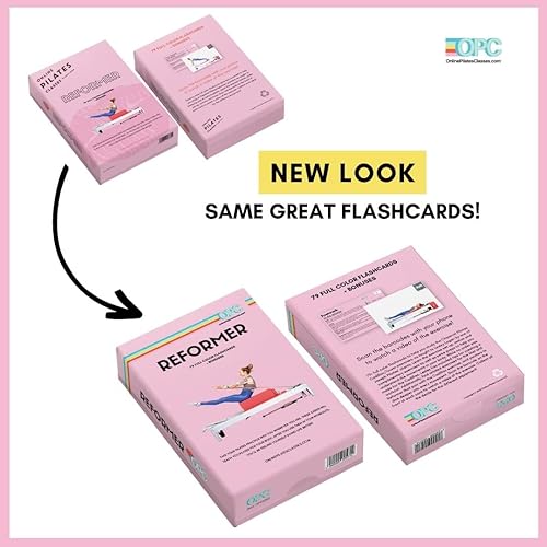 Miniatura 3 de OnlinePilatesClasses Pilates Reformer Deck con video tutoriales gratuitos, tarjetas flash de fitness con 79 tarjetas de todos los niveles para