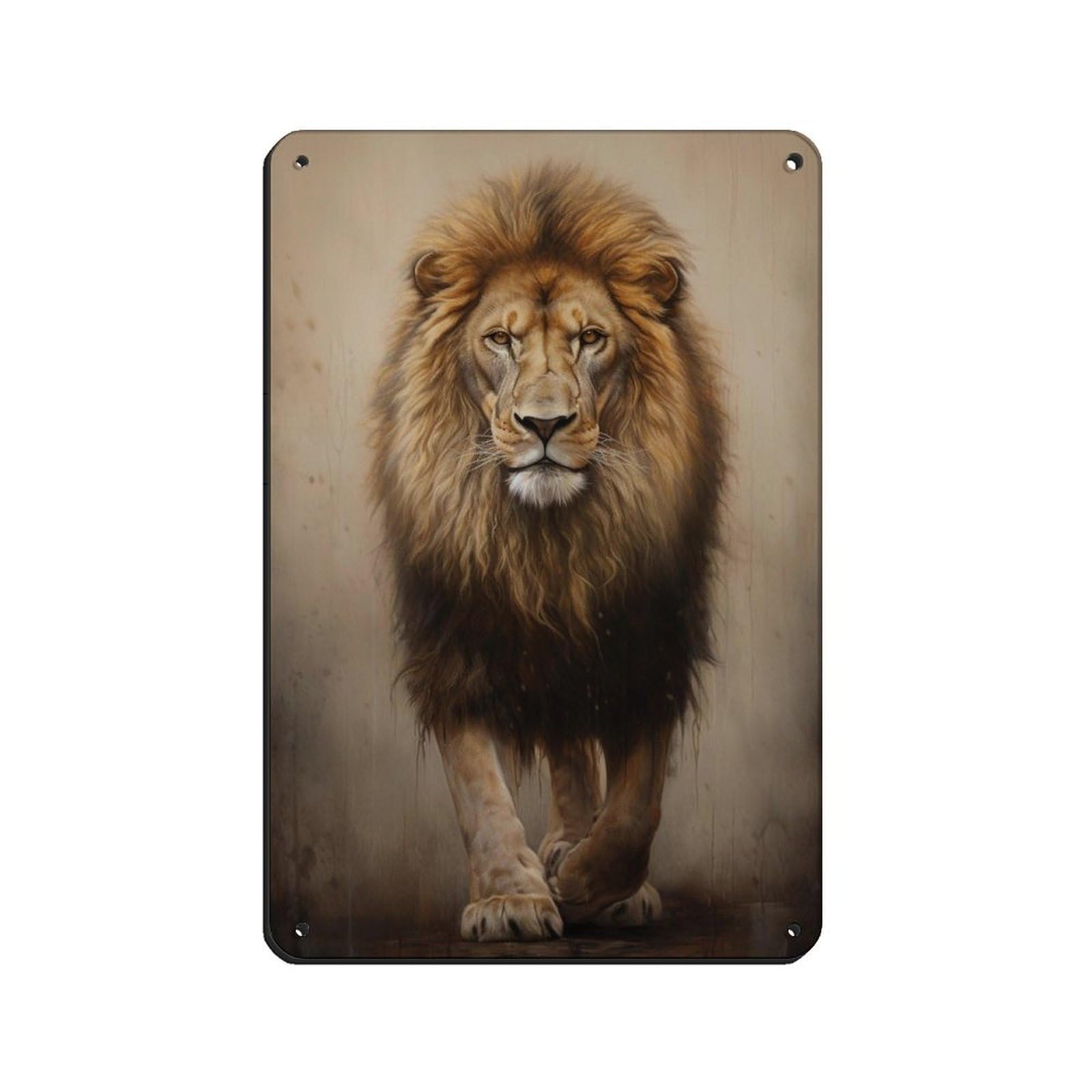Lxwnze Men's 20L X 30W Cm Majestic Sovereignty-Majestic Lion（4） Tin Sign Vintage Metal Pub Club Cafe Bar Home Wall Art Decoration Poster Retro 8X12inch(20X30cm)