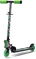 Voyager Minecraft 2-Wheel Kick Scooter with Light-Up Wheels - Foldable, Adjustable Handlebar, Non-Slip Deck for Kids