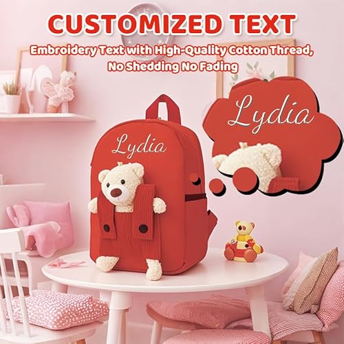 Variante de Genérico mochila personalizada bebe Rojo 27x21 cm Oso desmontable