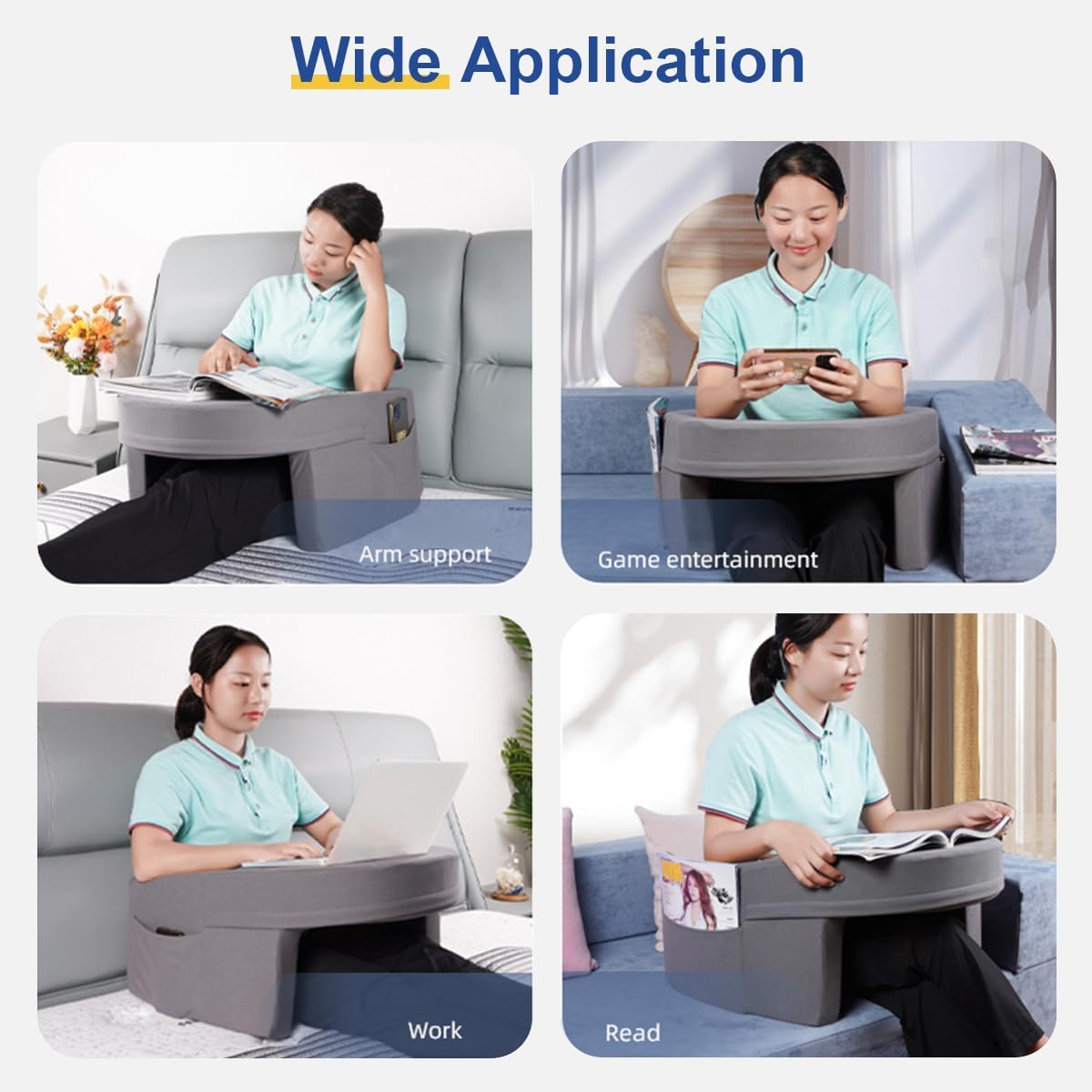 Cuscino Da Lettura,Cuscino Da Scrivania Extra Large Per Braccioli Per Leggere,Cuscino Per Ginocchia Da Lettura,Cuscino Da Gioco In Memory Foam Per Leggere,Lavorare,Giocare,A Letto,Sul Divano(Size:60*5