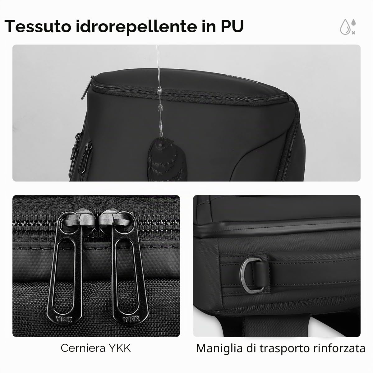 MARK RYDEN Zaino Grande capacità e impermeabile per gli uomini d'affari con porta di ricarica USB per i viaggi scolastici pack escursionismo per laptop sotto i 17,3 pollici