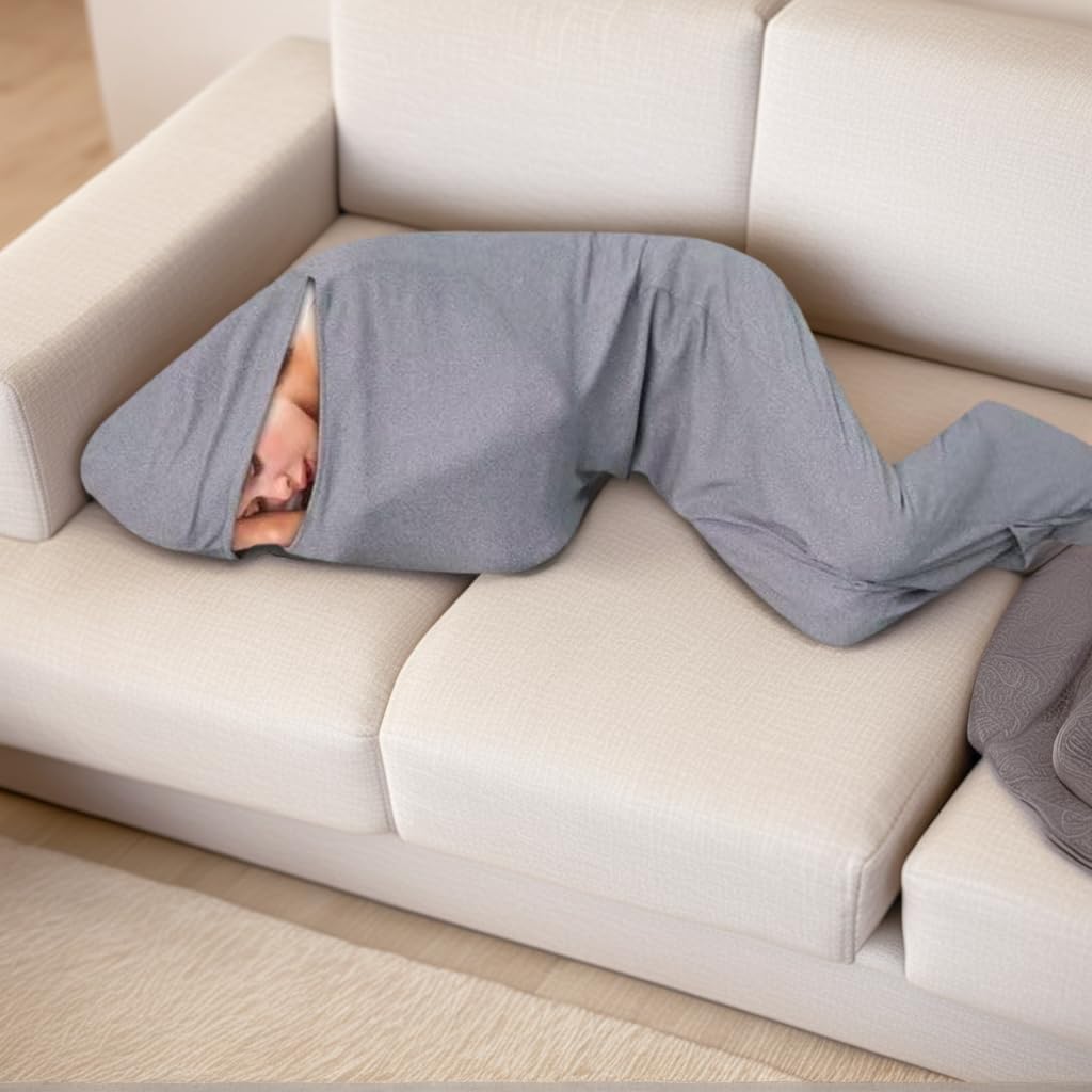 Wearable Sleeping Bag Beat Stress Easier Sleep and Relaxation Breathable Pod-Blanket Portable Adult Sleeping Sack - Ideal for Traveling,Hostels and Camping