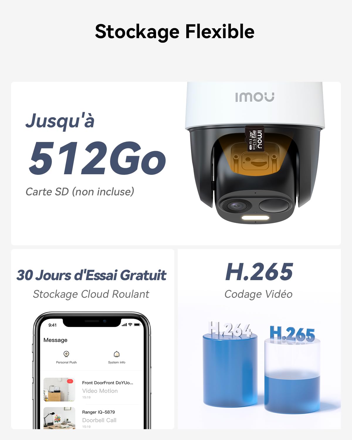 Imou 2K Caméra Surveillance WiFi Exterieure sans Fil Solaire 5000mAh 360° PTZ 2.4GHz IP65