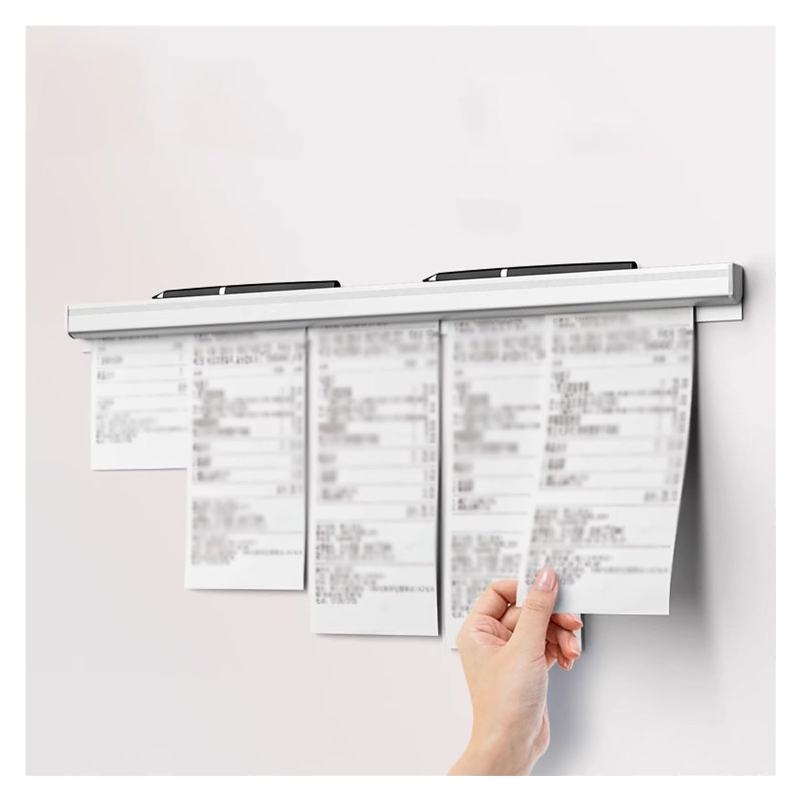 HAIXHX Bonhalter Notizleiste, Selbstklebende Tickethalter Mit Stiftschlitz, 20 30 40 50 60 80 90 100 120 150 cm Gastronomie Klemmleiste Für Gastronomie Gewerbliche Gastronomie(L 40 cm)