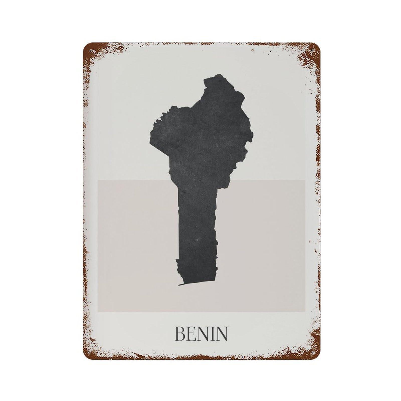 xiaoxiaoshen Benin Map Minimalist Boho Decor For Home Or Gift (2) Wall Decor Art Metal Tin Poster Modern Home Decor Art Home Bar Shop Decorations Vintage Sign 40x30cm