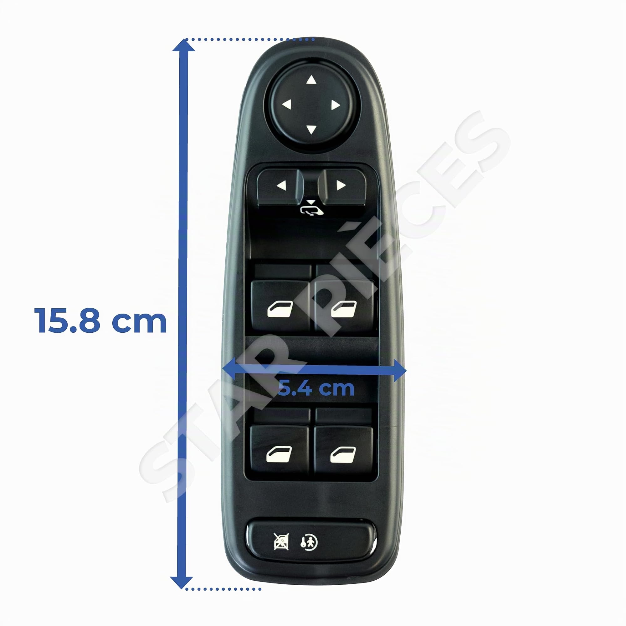 Botonera elevalunas compatible para C4 Picasso y Grand Picasso (2006-2013) mando elevalunas delantero izquierdo (conductor) CON retrovisores abatibles | 6554YH | 96639383ZD