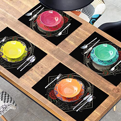 Set de table Lucky Skull fleur antidérapant résistant chaleur table 30x45 - 8