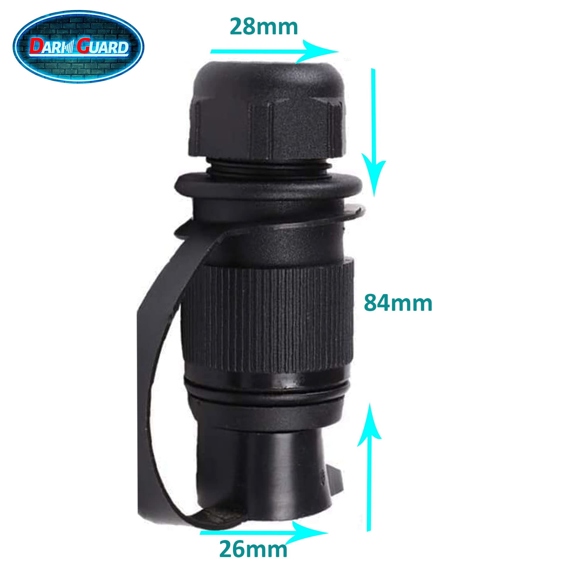 Spina 3 Poli Trattore e Prese 3 Poli Trattore 12v 24v,Norma DIN 9680, Prese Spina 3Poli 12v per Macchine Agricole,Spina Prese 3Poli per Rimorchio Portabici Auto Camion (Spina e Prese K1S21)