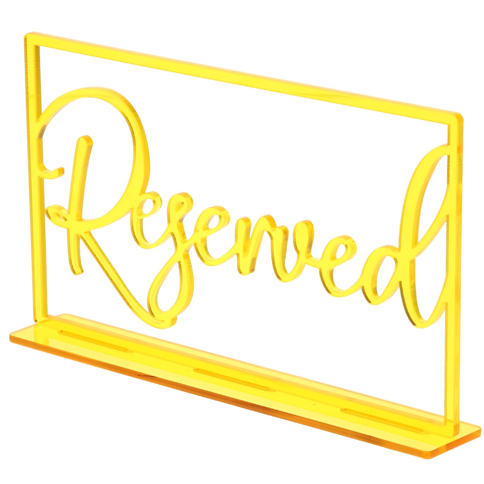 PRETYZOOM Acrylic Reserved Table Signs Set 6 Pieces Decorative Wedding Seating Cards Holder for Banquets