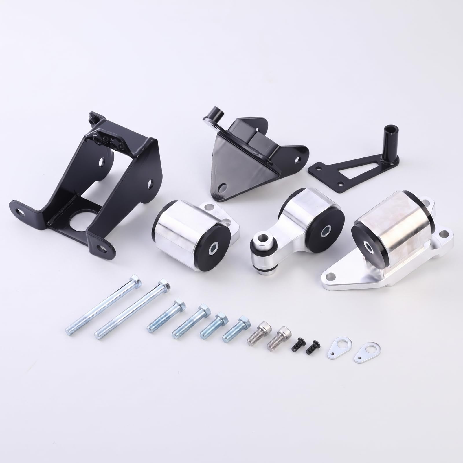 Supporto Motore Staffa Kit Staffaggio Motore Staffa Cambio in Lega di Alluminio con Struttura Angolata E Fori Preforati Adatto a Sostituzione Motore Elaborazioni Officina Fai da Te