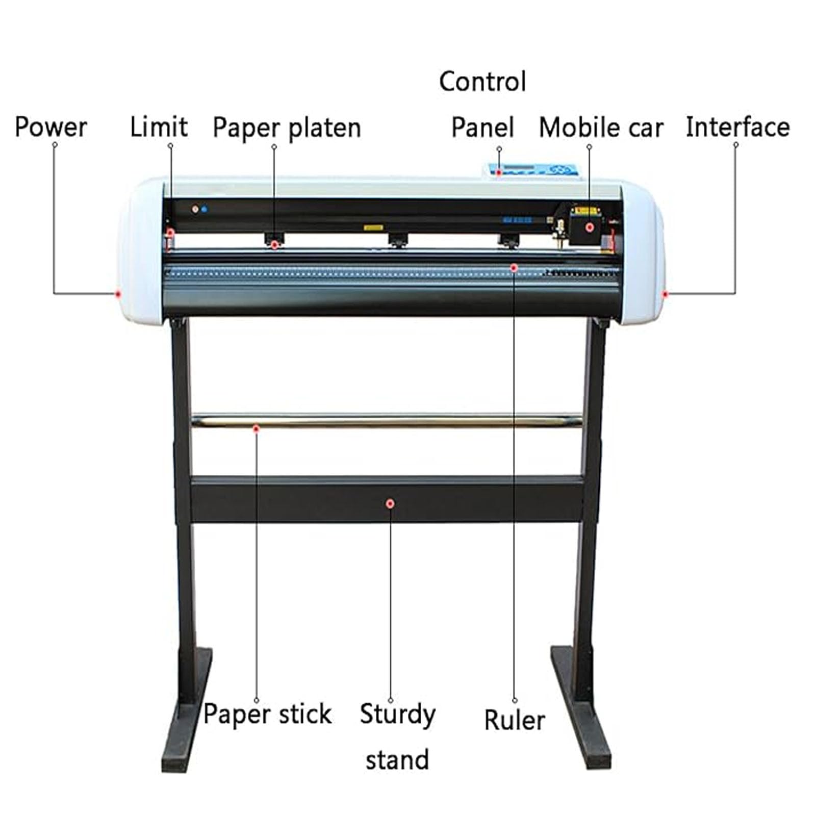Macchina per taglierina per vinile, 80 cm, velocità di taglio 0-800 mm/s, precisione 0,05 mm, controlli digitali, stampante plotter per adesivi per artigianato e creazione di cartelli