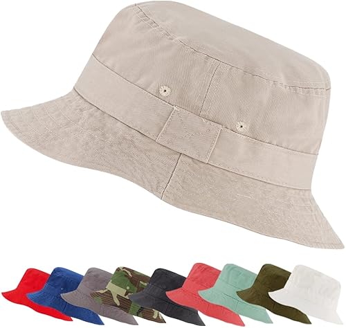 Bucket Hat for Men and Women Teens Cotton Lightweight Packable Cute Bucket Hats for Beach Sun Summer Travel Runs Small