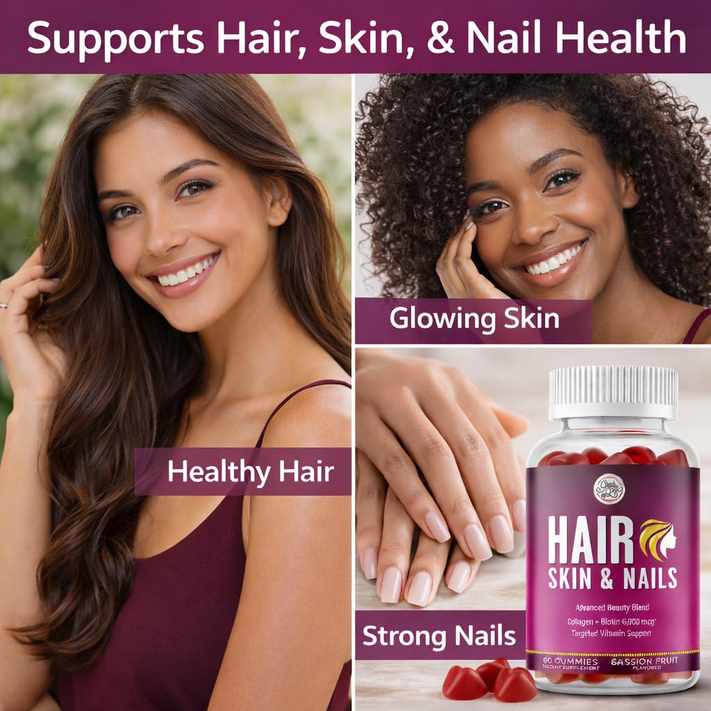 Grab The Gold Hair Skin & Nails Gummies Biotin Collagen Passion Fruit — Amazon image 7