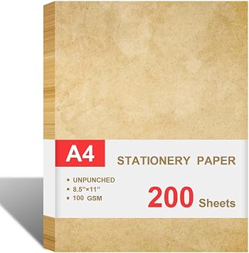ورق ترويسة عتيق من Cheericome، 200 ورقة على الوجهين، 8.5 بوصة x 11 بوصة، طراز فيكتوري، لون عتيق