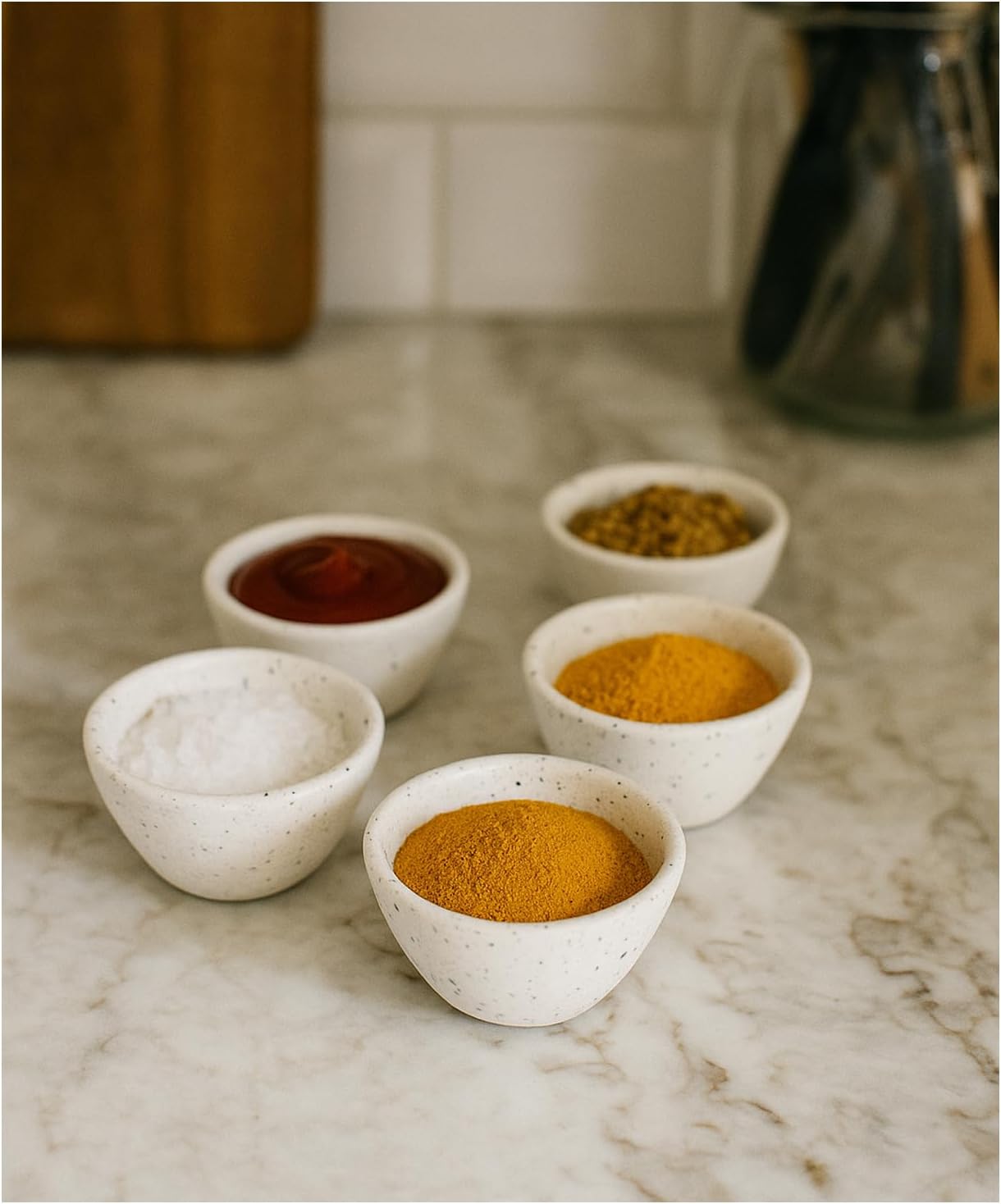 roro Handmade Ceramic Conical Dip and Sauce Bowls, Set of 4