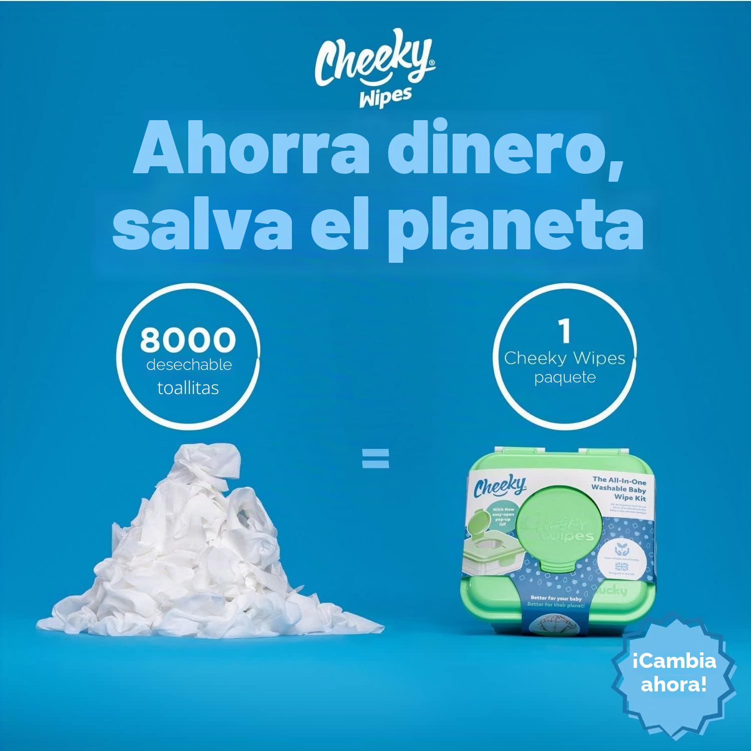 Cheeky Baby Wipes Washable Wipes Kit White by Cheeky Wipes