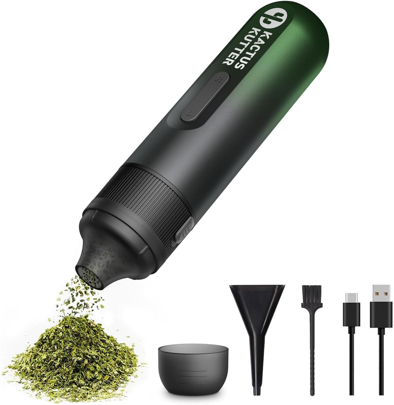 KactusKutter K1 Electric Herb Grinder Battery Powered Automatic Portable Herb Grinder - Holds up to 1 Gram (Midnight Green)