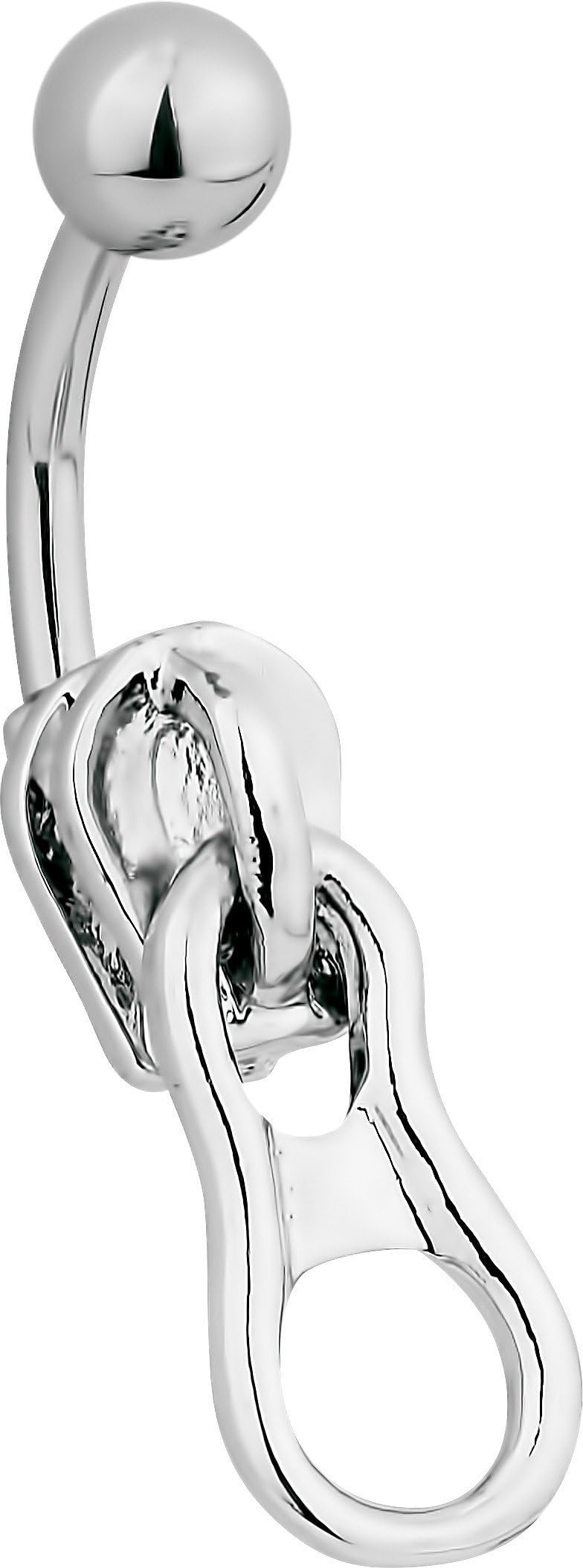 Zipper Belly Button Rings Navel Ring Surgical Steel 14G