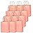 qiqee 32-Packs Bright Pink Paper Gift Bags with Handles Bulk 7.6x4.75x10.5 Medium Size Gift Bags Multiple Uses