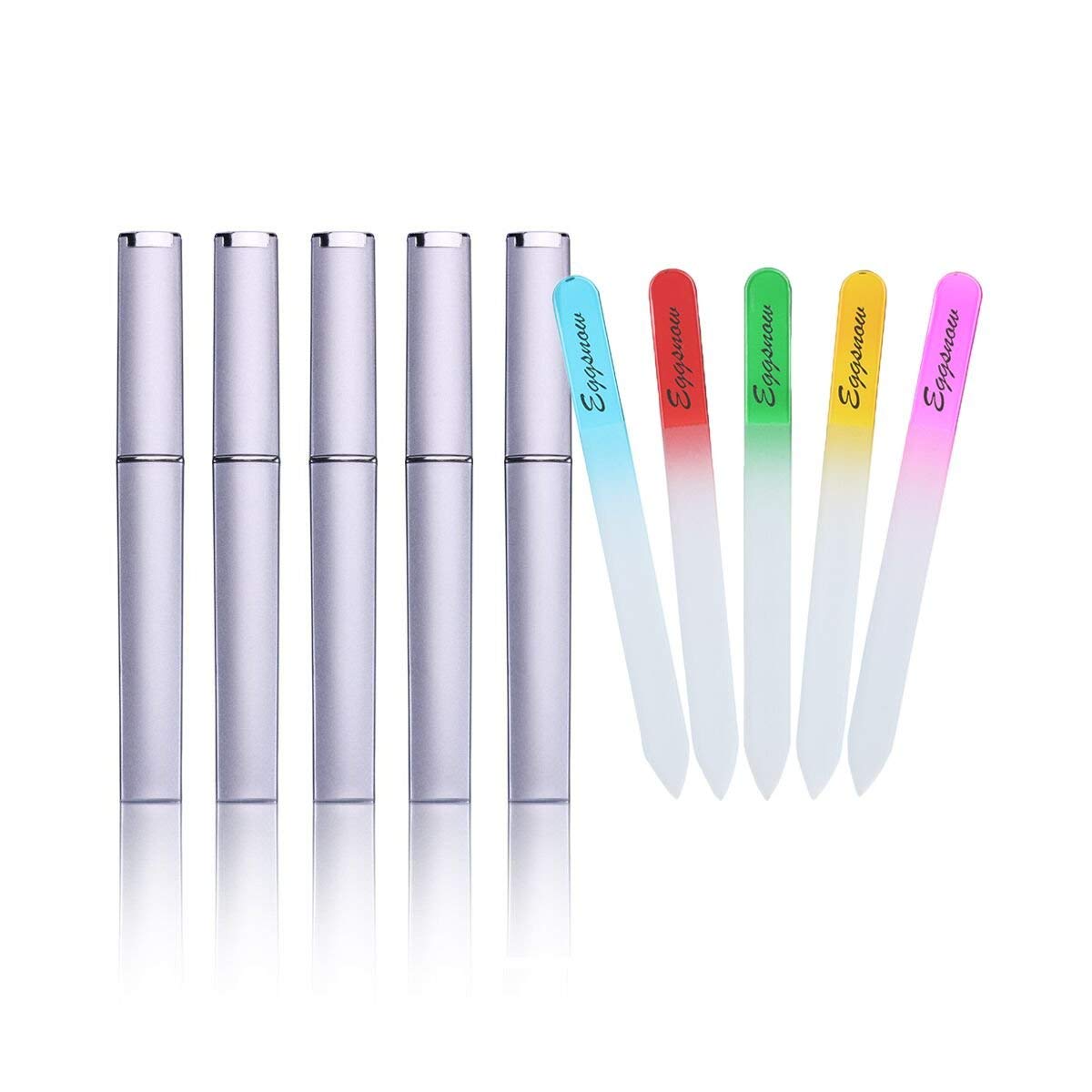 Glass 5PCS Crystal Nail File with Case Professional Manicure Nail Care for Women