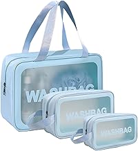 Cosmetic Pouch, Make up Bag for Home & Travel, Toiletry Bag for Cosmetics, Brushes, Accessories Set of 3 - Wash Bag