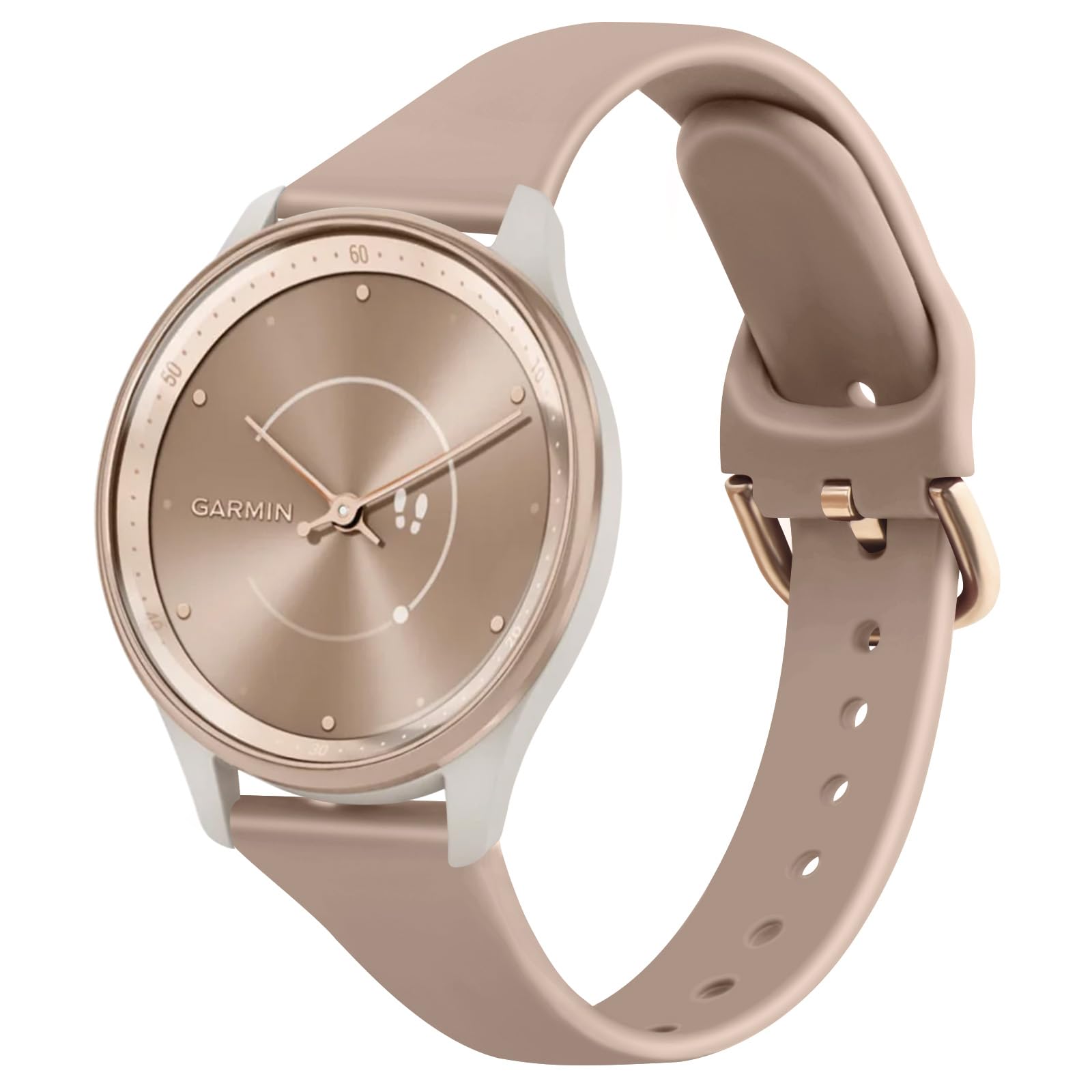 Slim Strap for Garmin Vivoactive 5/Vivomove 3 Strap/Vivomove HR Strap, 20mm Silicone Bracelet Replacement Band for Vivomove LUXE/Vivomove Sport/Vivomove Trend (Milk tea)