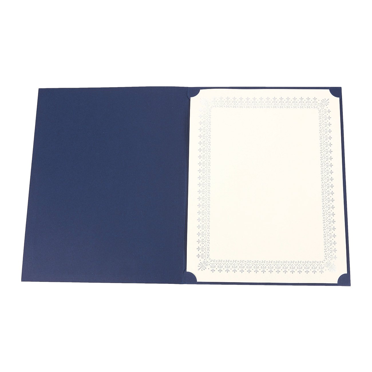 Best Paper Greetings Lot de 12 porte-certificats, format A4, bleu/argent, design élégant, papier lourd, pour documents A4